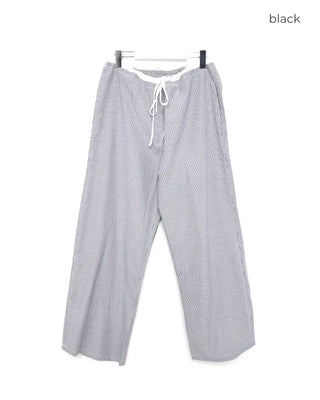 Two-tone striped string pants