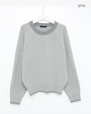 Striped round neck knit