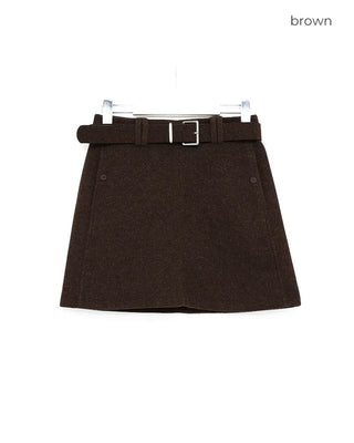 Belted mini skirt
