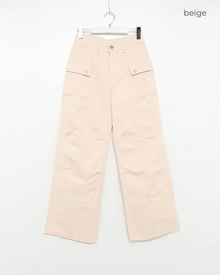 Semi-wide bootcut basket pants