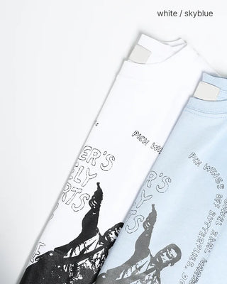 Men's Shadow Lettering Half T-Shirt