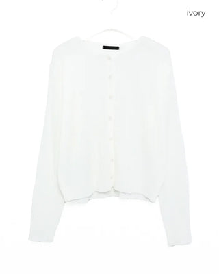Basic Rib Round Neck Cardigan