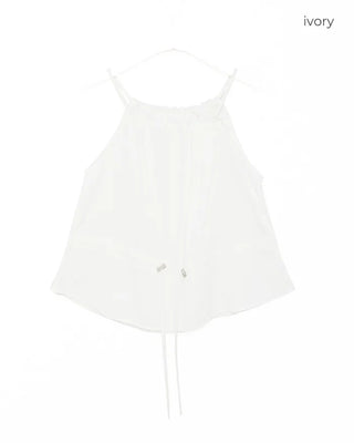 String Shirring Sleeveless Blouse