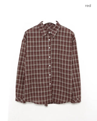 One-patch pocket check shirt