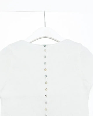 Shell button short-sleeved cardigan