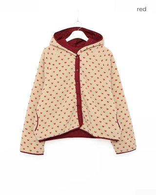 Reversible polka dot parka jacket