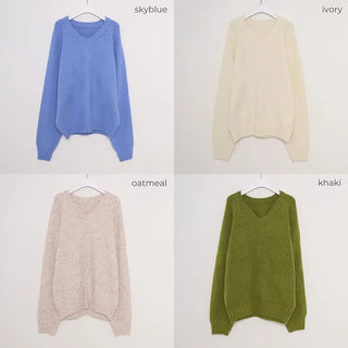 V-neck oversized knit