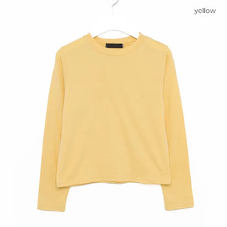 Pastel crop long-sleeved T-shirt