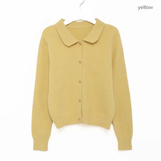Gold button collar cardigan