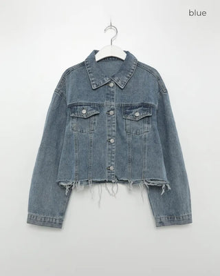 Crop-fit denim jacket