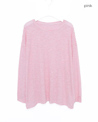 Oversized Striped Long Sleeve T-Shirt