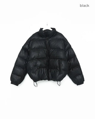 Eco-leather oversized padded jacket