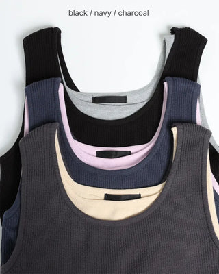 Two-tone layered sleeveless top