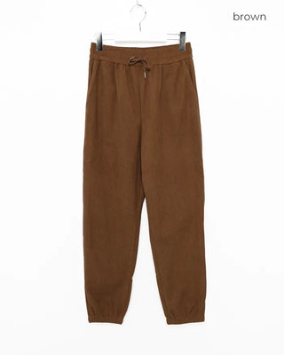 Simple elastic waist jogger pants