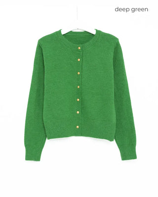 Gold button detail knit cardigan