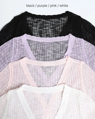 V-neck sheer cardigan