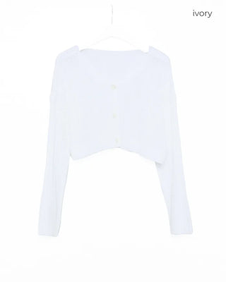 Cable Cropped Cardigan