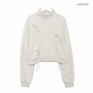 Ribbon detail zip-up