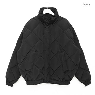 (Unisex) High-Neck Quilted Padded Jacket