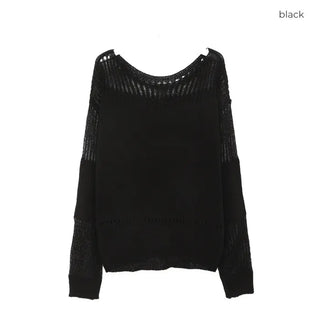 Boat neck sheer knit
