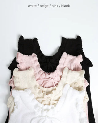 French girly frill sleeveless knit