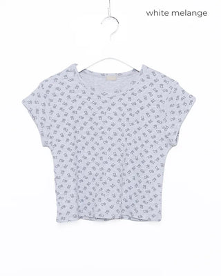 Mini Bear Slim Cropped Perforated T-Shirt