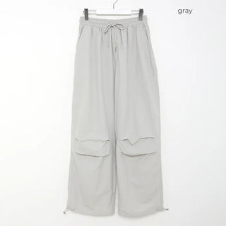 (Unisex) Tucked Nylon Parachute Pants