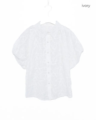 Lace Collar Flower Blouse