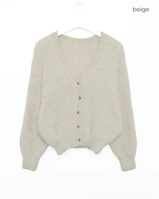 Angora V-neck cardigan
