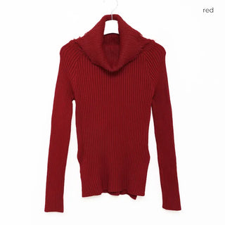 Fur off-shoulder knit