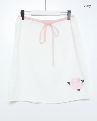 Rose Stitch Gauze Skirt