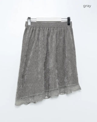 Asymmetrical Lace Midi Skirt