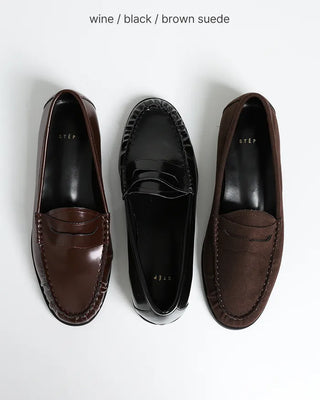 Round-toe simple loafers