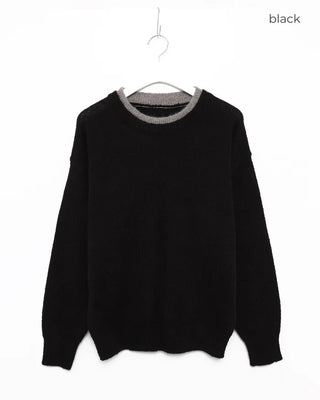 Neckline Layered Round Knit