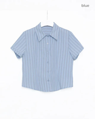 Pinstripe Cropped Shirt