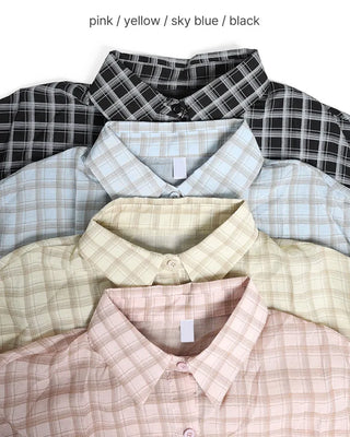 Loose-fit checkered shirt