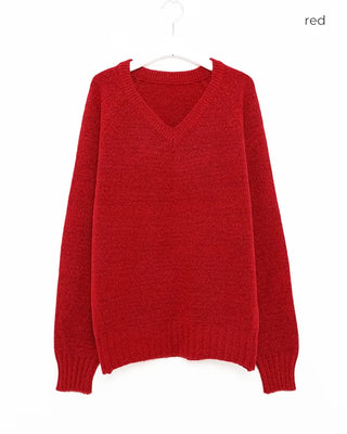 (Unisex) V-neck basic knit