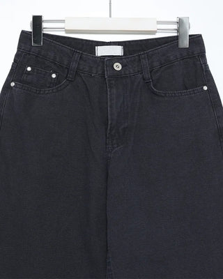 Cotton Wash Curved Pants