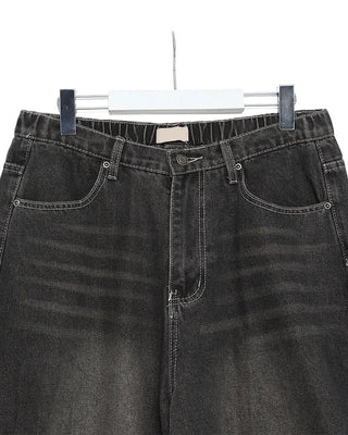 (UNISEX) Double Washed Balloon Denim Pants
