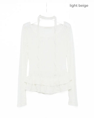 (Set) Lace Tiered Scarf T-Shirt