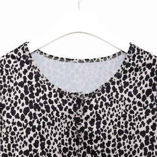 Leopard print crop cardigan t-shirt