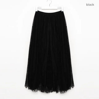 Ribbon pattern tulle skirt