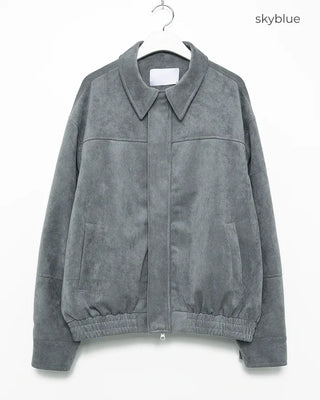 Suede Yoke Line Point Zip-Up Blouson