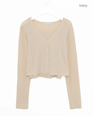Cardigan & Sleeveless Set