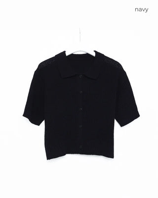 Short-sleeved knit shirt