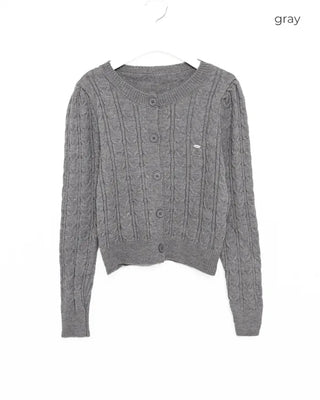 Crop Cable Knit Cardigan