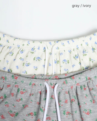 Waist String Flower Long Skirt