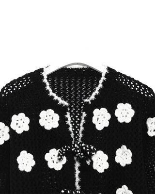 Big Flower Point Knit Cardigan