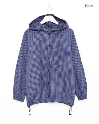Checked hooded parka
