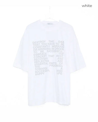 Casual Lettering Loose Fit Short Sleeve T-Shirt